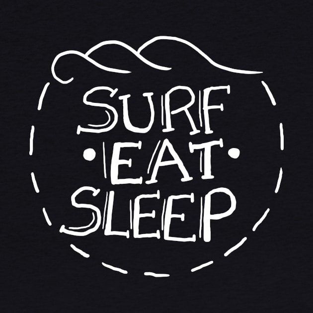 Surf Eat Sleep – Sufer Surfing Beach Waves Ocean by nobletory